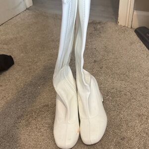 Women's White Knee-High Boots
